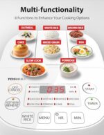 Toshiba Mini Rice Cooker, 3 Cups Uncooked Small Rice Cooker, Steamer & Warmer, With Fuzzy Logic And One-Touch Cooking, 24 Hour Delay Timer And Auto Keep Warm Feature - Image 8